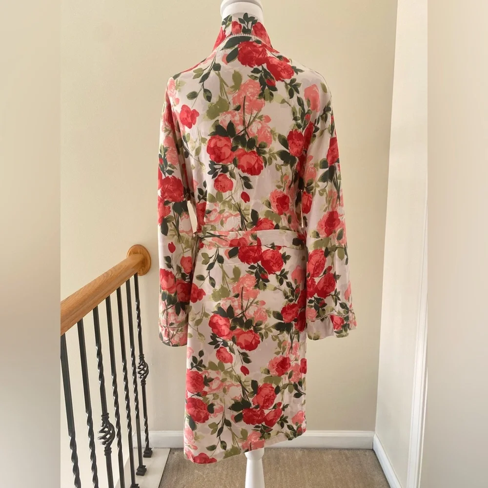 🥀 Tahari Sleepware Floral Roses Robe, XS - Picture 4 of 14